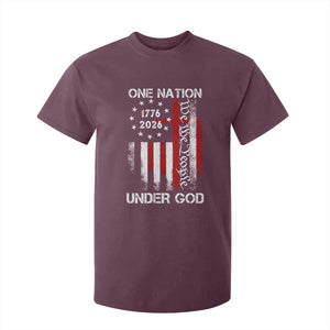 One Nation Under God 250 Years T Shirt For Kid 250th Anniversary USA TS11 Maroon Print Your Wear