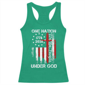 One Nation Under God 250 Years Racerback Tank Top 250th Anniversary USA TS11 Irish Green Print Your Wear