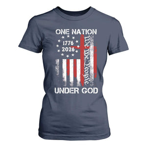 One Nation Under God 250 Years T Shirt For Women 250th Anniversary USA TS11 Navy Print Your Wear