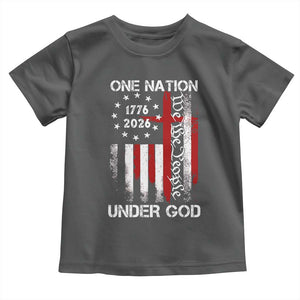 One Nation Under God 250 Years Toddler T Shirt 250th Anniversary USA TS11 Dark Heather Print Your Wear