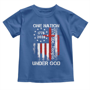 One Nation Under God 250 Years Toddler T Shirt 250th Anniversary USA TS11 Royal Blue Print Your Wear