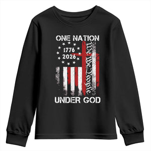 One Nation Under God 250 Years Youth Sweatshirt 250th Anniversary USA TS11 Black Print Your Wear