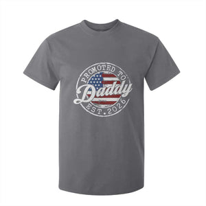 Promoted to Daddy 2026 T Shirt For Kid New Dad US Flag Fathers Day TS11 Charcoal Print Your Wear