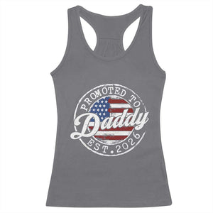Promoted to Daddy 2026 Racerback Tank Top New Dad US Flag Fathers Day TS11 Charcoal Print Your Wear