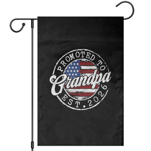 Promoted to Grandpa 2026 Garden Flag New Grandfather US Flag Fathers Day TS11 Black Print Your Wear