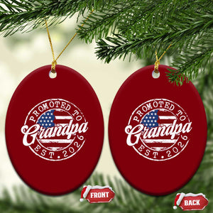 Promoted to Grandpa 2026 Ceramic Ornament New Grandfather US Flag Fathers Day TS11 Print Your Wear