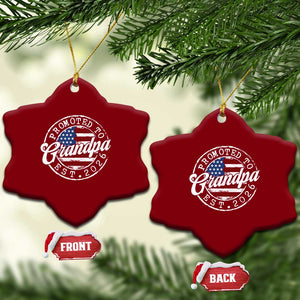 Promoted to Grandpa 2026 Ceramic Ornament New Grandfather US Flag Fathers Day TS11 Print Your Wear