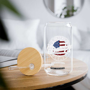 Promoted to Grandpa 2026 Glass Can New Grandfather US Flag Fathers Day TS11 Print Your Wear