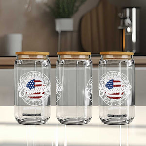 Promoted to Grandpa 2026 Glass Can New Grandfather US Flag Fathers Day TS11 Print Your Wear
