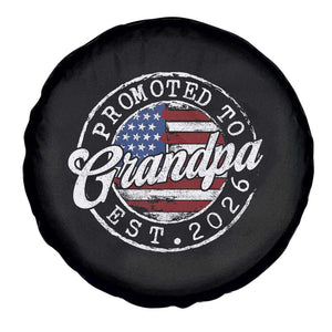Promoted to Grandpa 2026 Spare Tire Cover New Grandfather US Flag Fathers Day TS11 Print Your Wear