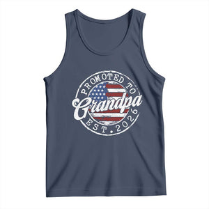 Promoted to Grandpa 2026 Tank Top New Grandfather US Flag Fathers Day TS11 Navy Print Your Wear
