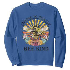Autism Awareness Sweatshirt Choose To Include Bee Kind Retro Vintage Flower Bee TS11 Royal Blue Print Your Wear