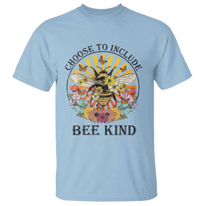 Autism Awareness T Shirt Choose To Include Bee Kind Retro Vintage Flower Bee TS11 Light Blue Print Your Wear