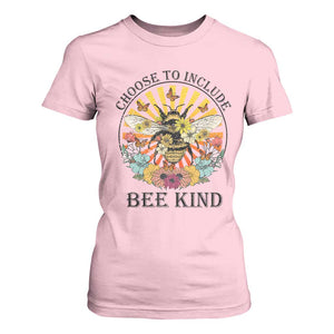 Autism Awareness T Shirt For Women Choose To Include Bee Kind Retro Vintage Flower Bee TS11 Light Pink Print Your Wear