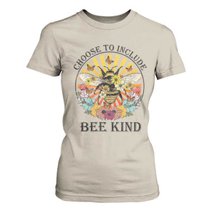 Autism Awareness T Shirt For Women Choose To Include Bee Kind Retro Vintage Flower Bee TS11 Sand Print Your Wear