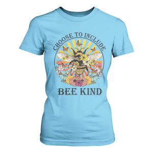 Autism Awareness T Shirt For Women Choose To Include Bee Kind Retro Vintage Flower Bee TS11 Sky Print Your Wear