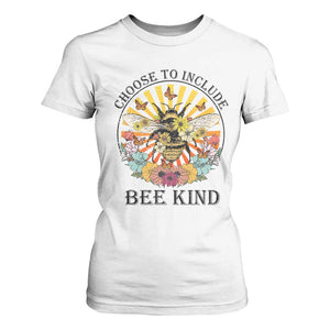 Autism Awareness T Shirt For Women Choose To Include Bee Kind Retro Vintage Flower Bee TS11 White Print Your Wear