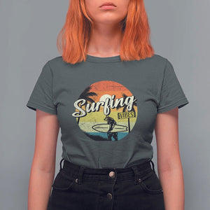 Surfing Lover T Shirt For Women Surfing Vibes Retro Vintage Summer Vacation TS11 Dark Heather Print Your Wear