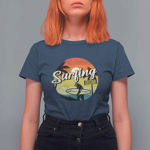 Surfing Lover T Shirt For Women Surfing Vibes Retro Vintage Summer Vacation TS11 Navy Print Your Wear