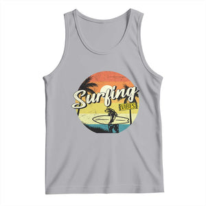 Surfing Lover Tank Top Surfing Vibes Retro Vintage Summer Vacation TS11 Athletic Heather Print Your Wear