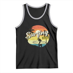 Surfing Lover Tank Top Surfing Vibes Retro Vintage Summer Vacation TS11 Black Athletic Heather Print Your Wear