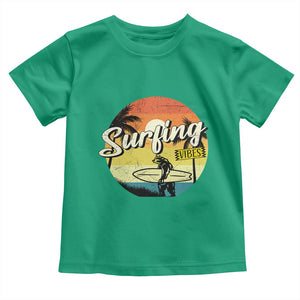 Surfing Lover Toddler T Shirt Surfing Vibes Retro Vintage Summer Vacation TS11 Irish Green Print Your Wear
