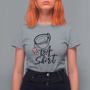 Funny British Tea T Shirt For Women Quote UK Flag TS11 Sport Gray Print Your Wear