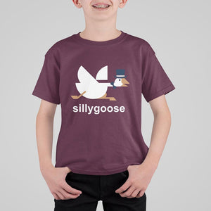 Funny Goose T Shirt For Kid Cute Silly Goose Meme Aesthetic Trendy TS11 Maroon Print Your Wear