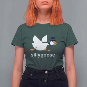 Funny Goose T Shirt For Women Cute Silly Goose Meme Aesthetic Trendy TS11 Dark Forest Green Print Your Wear