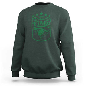 Funny Golf Lover Sweatshirt Let's Par - Tee Golfing Pun TS11 Dark Forest Green Print Your Wear