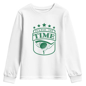 Funny Golf Lover Youth Sweatshirt Let's Par - Tee Golfing Pun TS11 White Print Your Wear