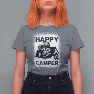 Camping Lover T Shirt For Women Happy Camper Funny Bear Campfire Beer TS11 Charcoal Print Your Wear