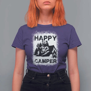 Camping Lover T Shirt For Women Happy Camper Funny Bear Campfire Beer TS11 Purple Print Your Wear
