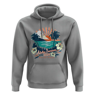 Summer Beach Hoodie Vintage Aloha Summer 2024 Wailea Hibiscus Flower TS11 Sport Gray Print Your Wear