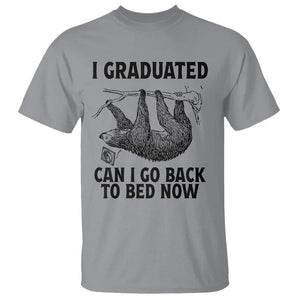 Graduation T Shirt I Graduated Can I Go Back To Bed Now Cute Sloth TS11 Sport Gray Print Your Wear