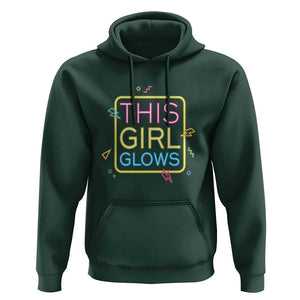 This Girl Glows Hoodie Neon Women Party Night TS11 Dark Forest Green Print Your Wear