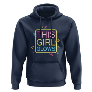 This Girl Glows Hoodie Neon Women Party Night TS11 Navy Print Your Wear