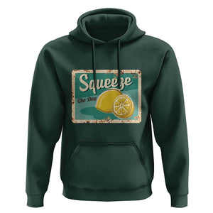 Funny Quote Hoodie Squeeze The Day Vintage Lemon TS11 Dark Forest Green Print Your Wear