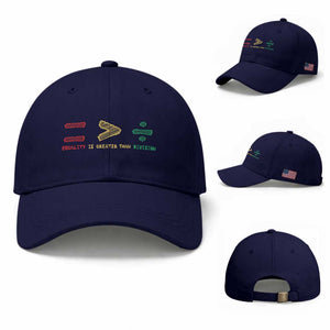 Juneteenth Equality Is Greater Than Division Baseball Cap Equal Rights Math Symbol