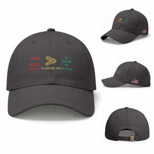 Juneteenth Equality Is Greater Than Division Baseball Cap Equal Rights Math Symbol