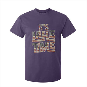 Funny It's Lake Time T Shirt For Kid Patriotic Boater American Flag USA 4th of July TS11 Purple Print Your Wear