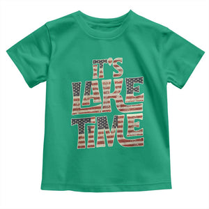 Funny It's Lake Time Toddler T Shirt Patriotic Boater American Flag USA 4th of July TS11 Irish Green Print Your Wear