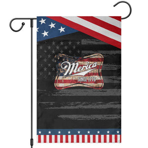 Funny Merica Since 1776 Garden Flag 4th of July Beer Lover American Flag TS11 Distressed Black Blue Print Your Wear