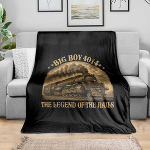 Steam Locomotive Legend of The Rails Train Throw Blanket