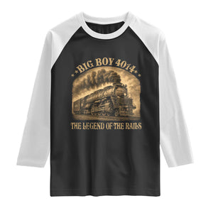 Steam Locomotive Legend of The Rails Train Raglan Shirt