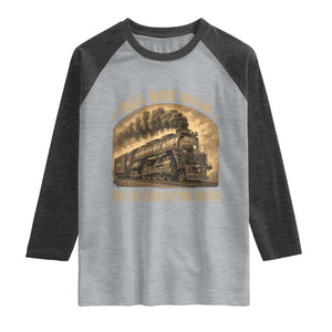 Steam Locomotive Legend of The Rails Train Raglan Shirt