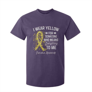 Sarcoma Awareness T Shirt For Kid I Wear Yellow For Someone Who Means Everything To Me TS11 Purple Print Your Wear