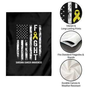 Fight Sarcoma Cancer Awareness Garden Flag Yellow Ribbon Vintage American Flag TS11 Print Your Wear