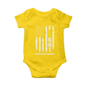 Fight Sarcoma Cancer Awareness Baby Onesie Yellow Ribbon Vintage American Flag TS11 Daisy Print Your Wear