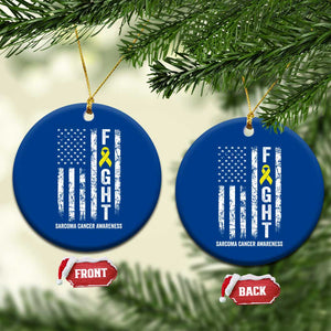 Fight Sarcoma Cancer Awareness Ceramic Ornament Yellow Ribbon Vintage American Flag TS11 1pc Blue Print Your Wear